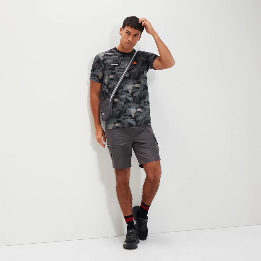 Ellesse Men's Cristia Black T-Shirt - Classic Fit Casual Tee